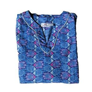 Vineyard Vines Girls M 10-12 Fish Print Tunic Royal Blue Cotton Style 7W0152